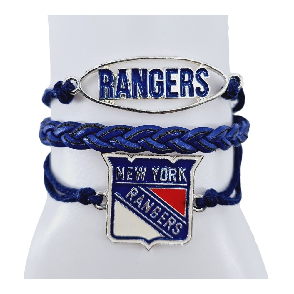 New York Rangers Bracelet NHL Adjustable Silver Red‎ Blue White Ashley Bridget